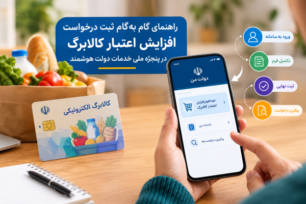 راهنمای گام به گام ثبت درخواست افزایش اعتبار کالابرگ در پنجره ملی خدمات