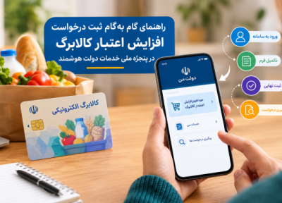 راهنمای گام به گام ثبت درخواست افزایش اعتبار کالابرگ در پنجره ملی خدمات
